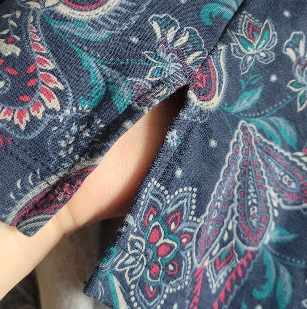 Croft & Barrow paisley print cotton tunic top Women's XL - Picture 3 of 6
